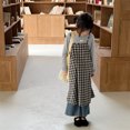 thumbnail image 2 of Ropa de primavera y verano para niñas, vestido camisola sin mangas coreano para niños, vestido clásico con tirantes a cuadros para niños, combina con Top, 2 of 6