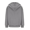 thumbnail image 5 of Baberdicy Zip up Hoodie Women Womens Casual Solid Long Sleeve Zipper Hooded Coat Pocket Sweatshirt Tops Essentials Hoodie Grey, 5 of 5