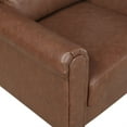 thumbnail image 3 of Lo Sofa w Rolled Arms- Mid Century Dark Brown Faux Leather 79 Inch, 3 of 6