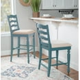 thumbnail image 2 of Linon Marden 24" High Back Counter Stool, Blue/Natural, 2 of 9