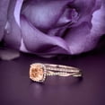 thumbnail image 2 of Twisted Infinity Band Dazzling Boho & hippie 1.75 Carat Round Cut Morganite And Diamond Moissanite Engagement Ring, Classic Wedding Ring in 10k Solid Rose Gold, Gift For Wife, Bridal Rings, 2 of 3