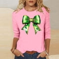 thumbnail image 1 of Xuyuer St. Patrick's Day Womens 3/4 Sleeve Crew Neck Spring T-Shirts Merry and Bright Casual Pullover Graphic Tee Tops Cute Tunic Tops Basic Tees Blouses Business Work Tee Top, 1 of 5