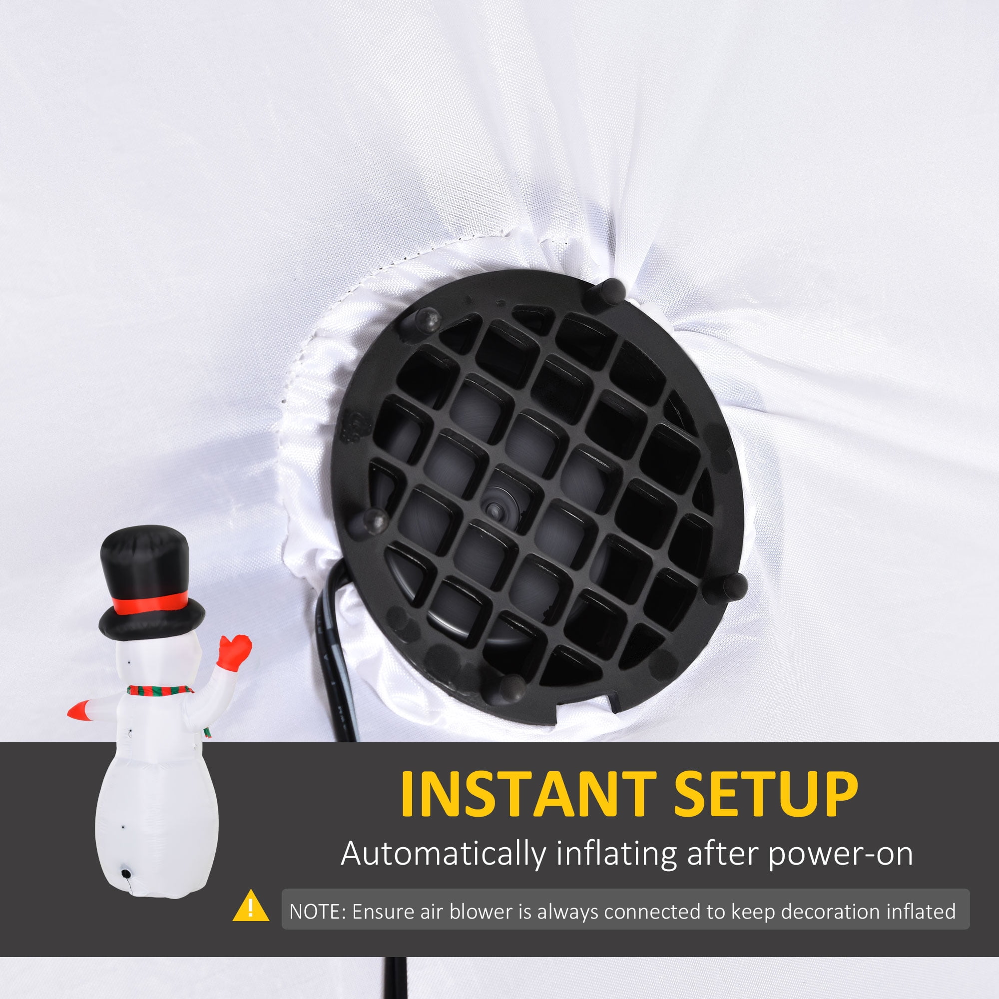 6ft Inflatable Snowman with LED Lights IP44 Waterproof Outdoor Yard Christmas Decoration