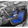 thumbnail image 2 of PIC AUTO 9PCS Blue Mesh and Leather Car Seat Covers Full Set Universal Fit, 2 of 9