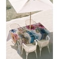 thumbnail image 3 of 60x102 Inch Outdoor Tablecloth with Umbrella Hole Zipper Rectangle Country Floral Rectangular Tablecloths Outside Waterproof Retro Watercolor Spring Flowers Herbs Patio Table Cover for Picnic Party, 3 of 8