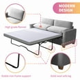 thumbnail image 2 of Mixoy 2-in-1 Pull Out Sofa Bed, Velvet Loveseat Sleeper Sofa Bed with Folding Mattress, Pull Out Couch Bed Suitable for Living Room, Full Size Sofa Sleeper for Apartment/Small Spaces (Queen, Grey), 2 of 6