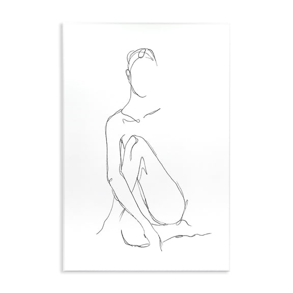 Stupell Industries Traditional Minimal Female Figure Drawing Contour Linework Wall Plaque Art, 10 x 15, by Ethan Harper
