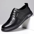 thumbnail image 2 of TIREOW Men's Genuine Leather Oxford Classic Round Toe Casual Fashion Shoes Lace Up Lug Sole Soft Bottom Business Work Dress Shoes Comfort Oxfords Dress Shoes, 2 of 7