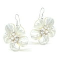 thumbnail image 2 of Delightful Organic White Shell Flower 925 Silver Earrings, 2 of 5