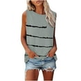 thumbnail image 1 of Fridja Hauts Décontractés Sans Manches à Col Rond Imprimés pour Femmes avec Poches T-shirt Blouse, 1 of 5