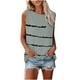 thumbnail image 1 of Moda mujer impreso sin mangas O-cuello bolsillos Casual Tops camiseta blusa Pompotops lopia989512, 1 of 5