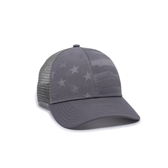 Outdoor Cap USA-751M Debossed American Flag Mesh Back Cap-Graphite-Graphite