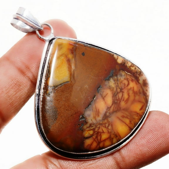 Red Brecciated Mookaite Gemstone Pendant Handmade Engagement Jewelry 2.5" MP 745