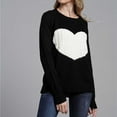 thumbnail image 5 of Lilgiuy Woman Love Long Sleeves Round Neck Loose Tops Blouse Knitted Sweater,Black,8 2022 Fall Winter, 5 of 5