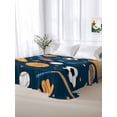thumbnail image 5 of Sports Theme Twim XL Size Flat Sheet, Wrinkleproof & Fadeproof Cooling Flat Bed Sheet Only, Cartoon Soccer Baseball Basketball Star Blue Breathable Soft Bedding Top Sheets 66 x 102 Inches, 5 of 8