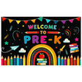 thumbnail image 3 of Colorful Welcome to Pre K Banner with Pencils Rainbows Stars and Books Backdrop Party Decorations for Preschool Openings Classroom Decorations School Events Photography Props, 3 of 7