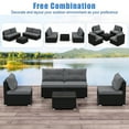 thumbnail image 5 of Topbuy 5 Pieces Outdoor Patio Furniture Set Sectional PE Rattan Sofa Set with Cushions and Tempered Glass Coffee Table Gray, 5 of 9