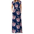 thumbnail image 1 of Vestido suelto de manga corta para mujer (vestido informal largo con bolsillos), 1 of 5