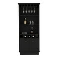 thumbnail image 2 of Black Living Room Bar Cabinet - Hanging Glassware Exhibit, Concealed Storage Compartment, Versatile Shelving, Easy Assembly Instructions, Engineered Wood Shelf, Area, Shelving Options, To Assemble,, 2 of 4