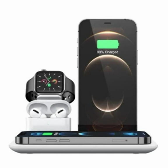 Trexonic TRX-UD17-WHT 4 in. 1 Fast Charge Wireless Charging Station in White