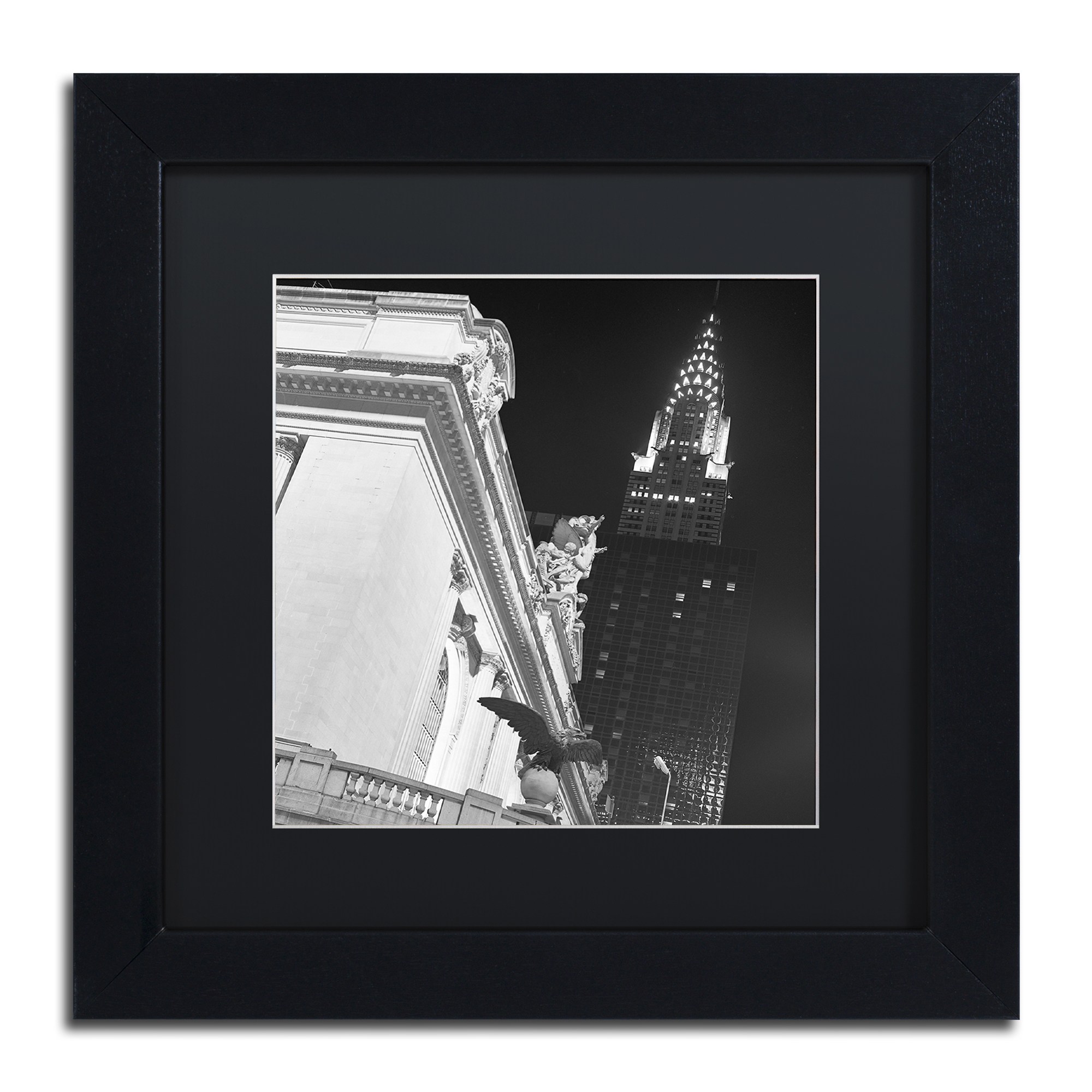 Trademark Fine Art "New York 003" Canvas Art by Moises Levy Black Matte, Black Frame