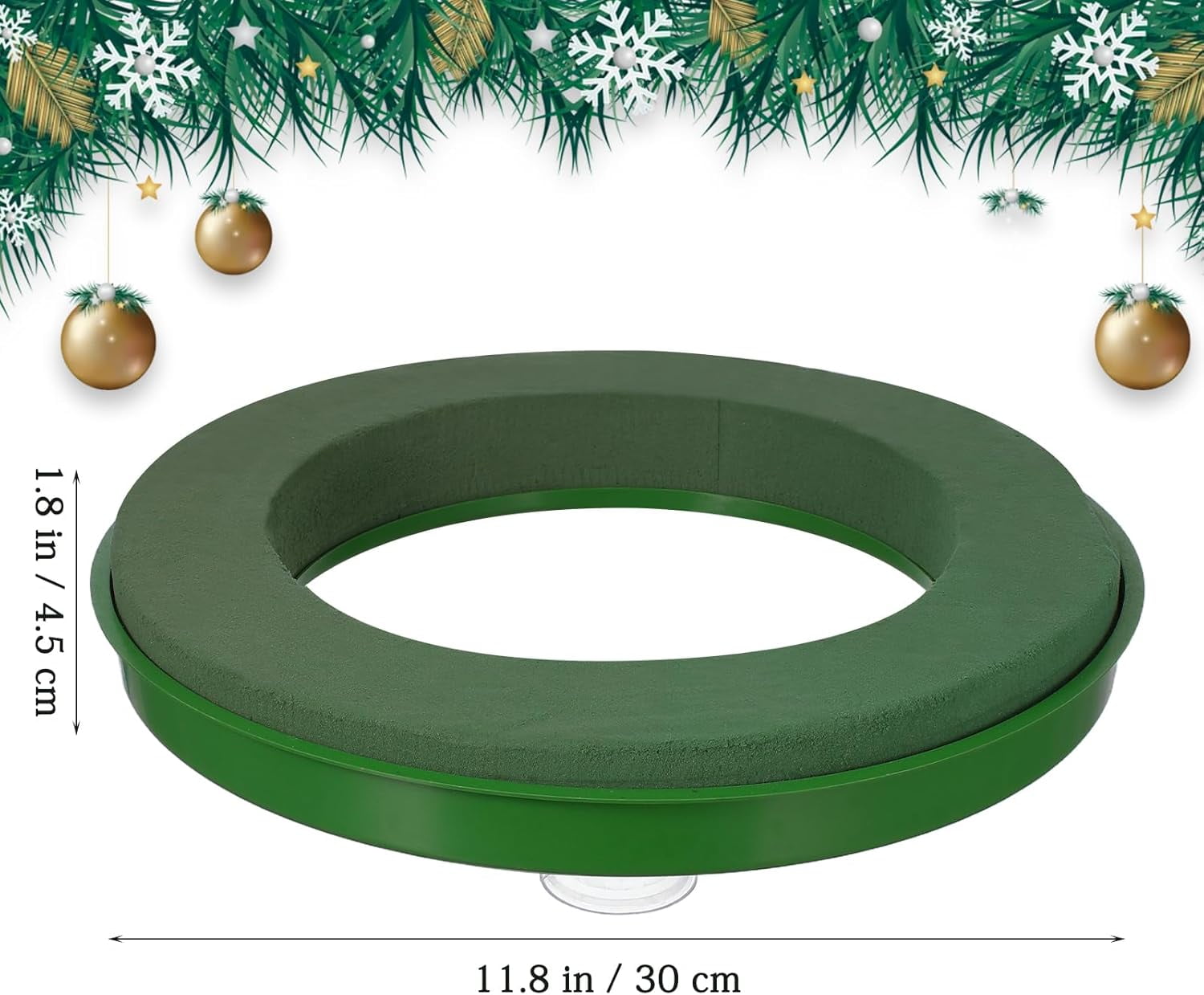 ABCISI Foam Rings - 11-Inch Wet Floral Foam Designer Ring Oasis Wreath Base (Green)
