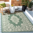 thumbnail image 2 of SAFAVIEH Courtyard Sandra Medallion Indoor/Outdoor Area Rug, Dark Green/Beige, 5'3" x 7'7", 2 of 13