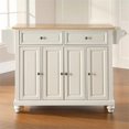 thumbnail image 4 of Crosley Furniture Cambridge Natural Wood Top Kitchen Island in White, 4 of 9
