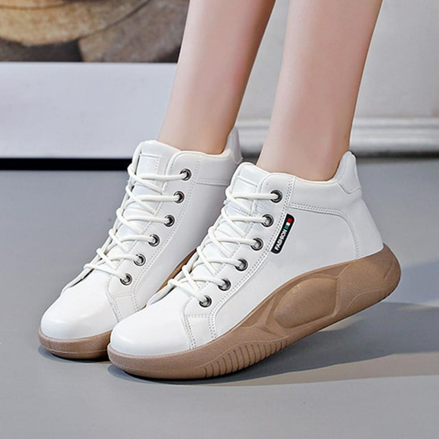 Zapatos informales para mujer, zapatillas deportivas, botines, suela de goma antideslizante transpirable, zapatos deportivos con cordones para otoño, 40 yardas blanco Salvador zapatillas casuales
