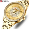 thumbnail image 4 of CURREN Fashion Luxuey Quartz Watch Stainless Steel Women's Watches Simple Dial Rhinestones Wristwatch Original Design Clock, 4 of 5