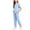 R97 Light Blue, variant on Ruiwill Girls Outfit Set Crew Neck Short Sleeve Solid Color Tops With Pants Set Summer Dailywear Casual Lightweight Girls Clothes Set Size 6-7 Years Army Green