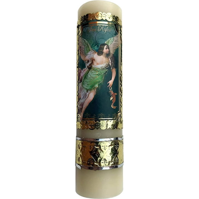 Archange Saint Raphael Archange Prière Protection Bougie Colorée Santé Ange Velours de San Rafael Arcangel