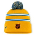 thumbnail image 2 of Men's Fanatics  Gold St. Louis Blues Cuffed Knit Hat with Pom, 2 of 2