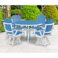 thumbnail image 7 of Artistry Round Dining Table - 42" Blue HDPE Plastic - Outdoor Patio Table, 7 of 7