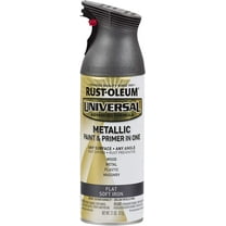 Rust-Oleum 271473-6PK Universal All Surface Metallic Spray Paint, 11 oz, Flat Soft Iron, 6 Pack
