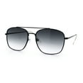 thumbnail image 5 of Mens Classic Double Bridge Rectangular Metal Rim Mobster Sunglasses Black - Smoke, 5 of 7