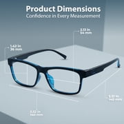 BLUE CUT Blue Light Glasses for Screen Time Blue Light Blocking Computer Glasses Adult Black Blue