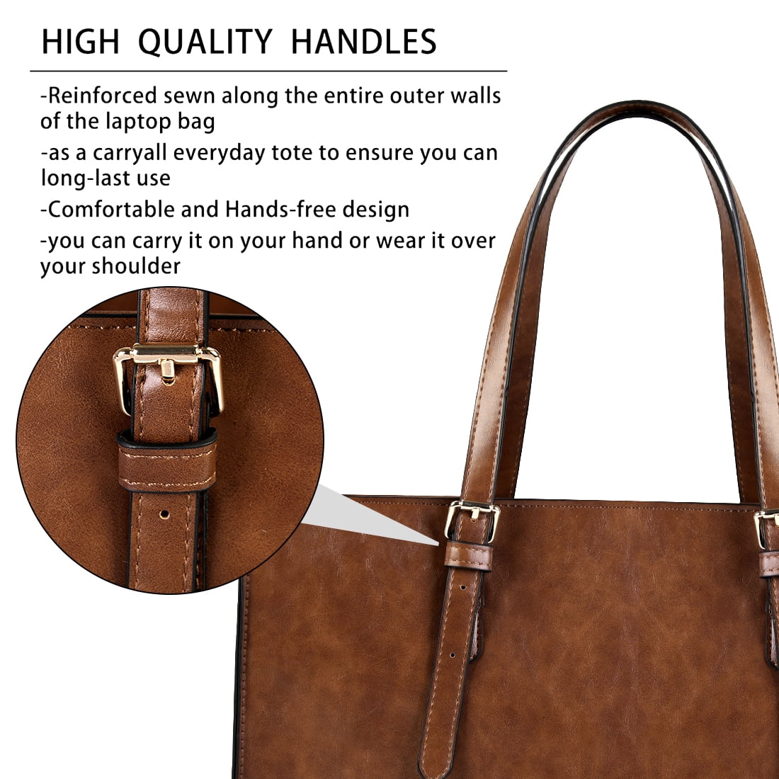 HangBag for Women 15.6 Inch Computer Tote Bag Waterproof Lightweight Leather Business Office Briefcase Large Capacity Handbag Shoulder Bag Professional Office Work Bag