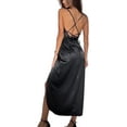 thumbnail image 3 of YOUI-GIFTS Women Neon Satin Sexy Bodycon Elegant Backless Long Midi Dress for Cocktail Party Clubwear, 3 of 7