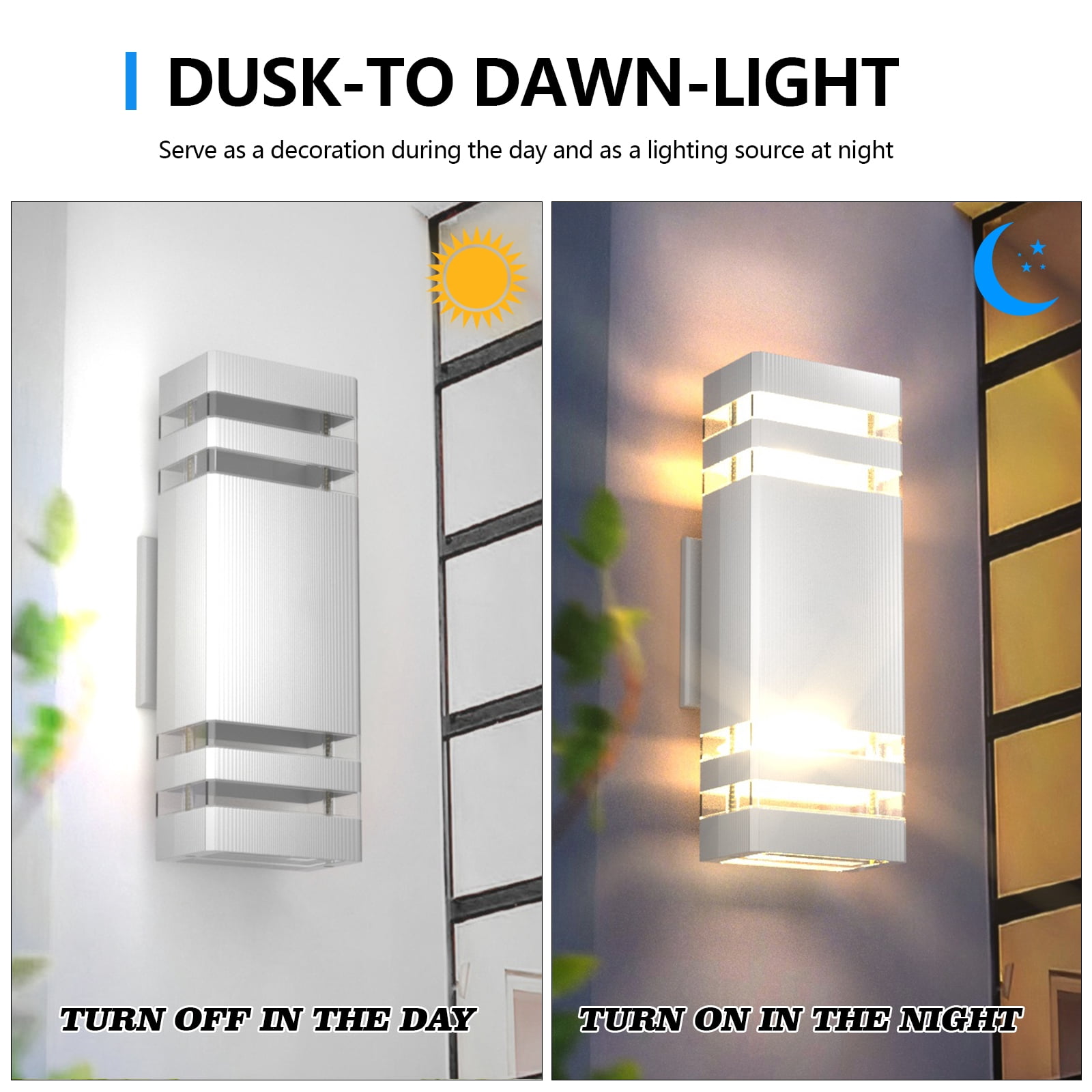 GEYANG modern black outdoor lighting fixture, aluminum waterproof porch light, square top and bottom outdoor wall light, outdoor lighting fixture, suitable for home porch, garden, terrace, courtyard