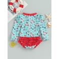 GOODLUCKY Baby Girl Rash Guard Swimsuit Crab Print Long Sleeve Bathing