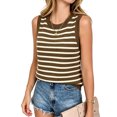 thumbnail image 3 of Women's Striped Tank Tops Crewneck Sleeveless Tank Casual Summer Shirts, XL, 3 of 5
