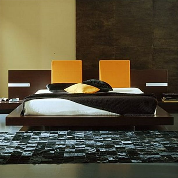 Rossetto New Win Floating Queen Platform Bed With Lights In Wenge Com New Win Floating Queen Platform Bed, Platform Bed With Lights Under