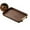 Gold Brown-L, variant on Serving Tray with Handles, 13x8 Inch Living Room Serving Tray, Brown PVC Tray with Armrests for Teacups Snacks Fruit