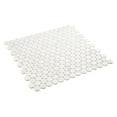 thumbnail image 5 of Pixie Aura Gray 3/4-in Penny Round Fabric Look Matte Glass Mosaic Wall and Floor Tile, 5 of 6