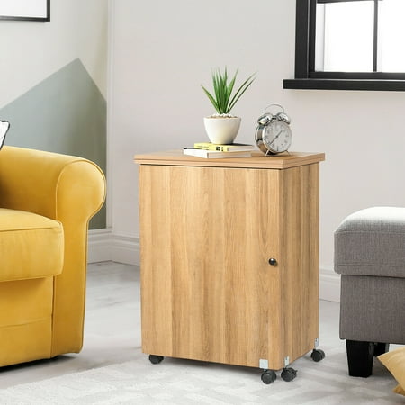 table sewing storage furniture folding cabinet craft wheels wayfair gymax shelf natural