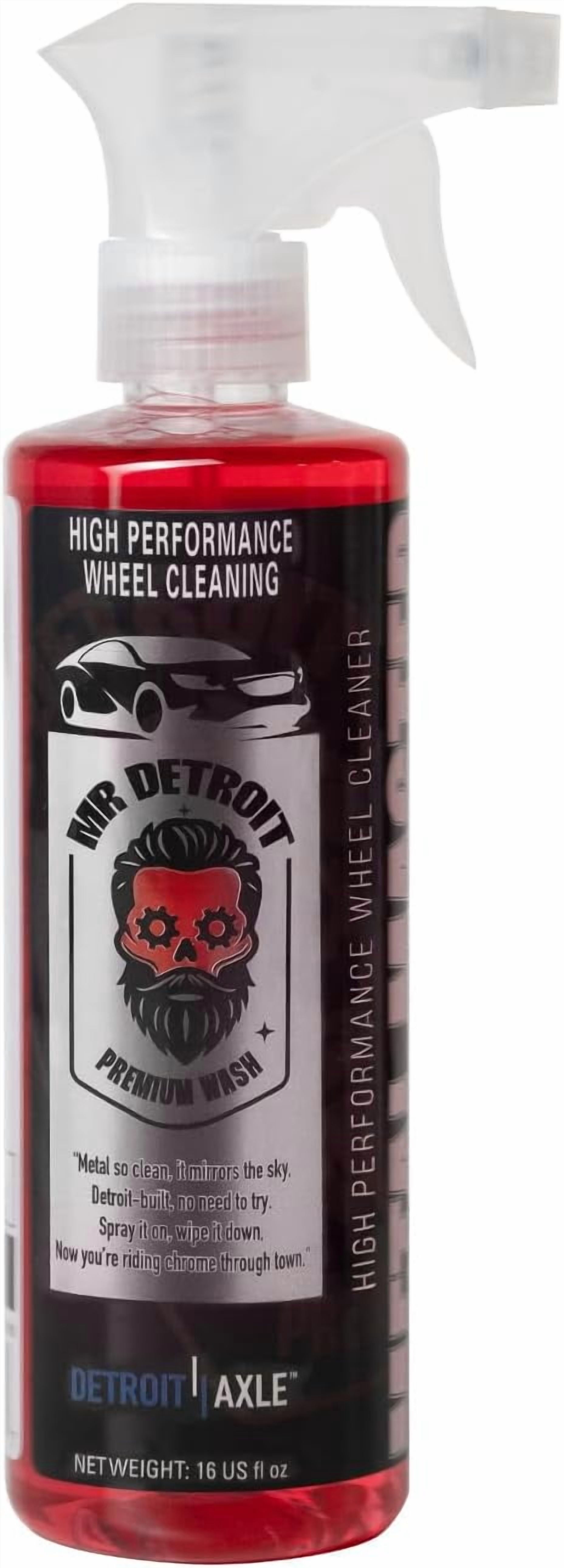 Mr. Detroit - 8pc Car Wheel Detailing Kit Wheel and Tire Cleaner, Wheel & Body Brushes, Wheel Barrel Brush Applicator Pad