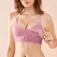thumbnail image 4 of Maternity Nursing Bras Breastfeeding Adjustable Wireless Lace Bralette Comfortable Pumping Bras for Women No Underwire, 4 of 8