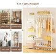 thumbnail image 3 of Clothing Rack, Portable Wardrobe Closet Organizers and Storage for Clothes with Closet Rod, Clothing Rack with Shelves Garment Rack Clothes Rack Rangement Garde Robe (White), 3 of 16