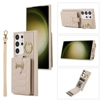 ELEHOLD for Samsung Galaxy S22 Crossbody Wallet Case with Card Holder Soft PU Leather Shockproof Protective Cover with Shoulder Strap for Women Girls for Samsung Galaxy S22,beige